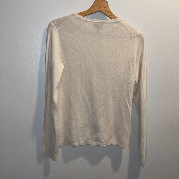 Charter Club Womens Luxury Cashmere Sweater Small Off-White Long Sleeve - Picture 5 of 6